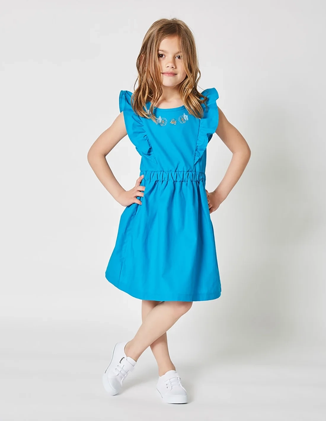 Robe Chic en Popeline Bleu