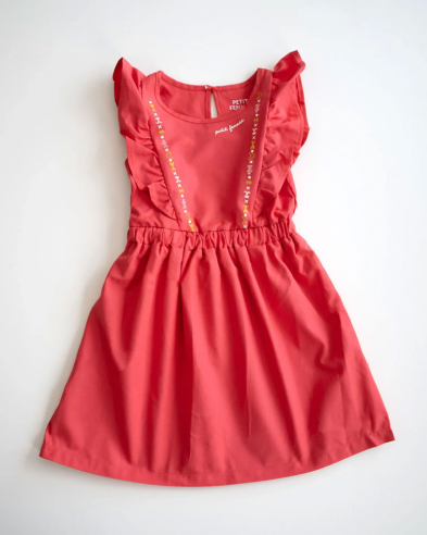 فستان البوبلين الأنيق، الرموز المحلية، أحمر ترابي
