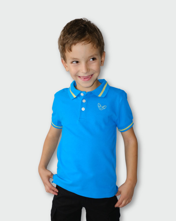 Polo Garçon "Classic" Bleu Océan